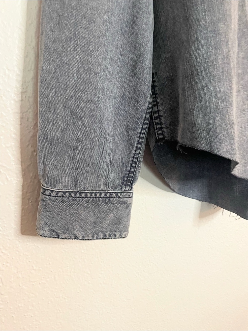 Rails Ingrid Raw Black Acid Wash Button Down Shirt Small - Picture 3 of 13